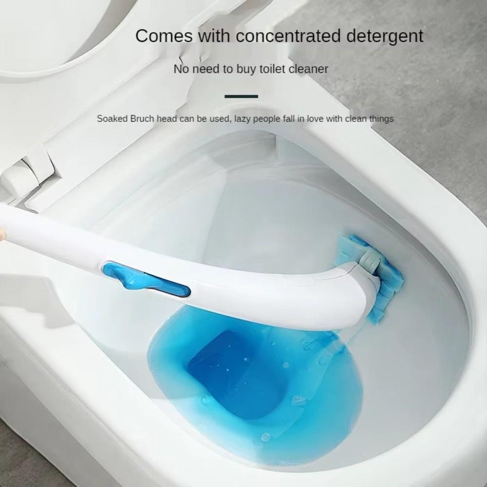 Plastic Toilet Brush Set Disposable Heads Toilet Brush Holder Closestool Brush Bathroom