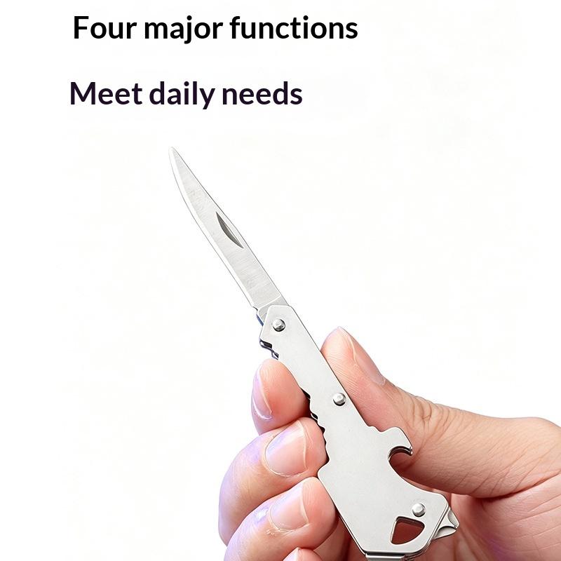 1Pcs Mini Emergency Disassembly And Delivery Knife 4-In-1 Multifunctional Portable Keychain Small Knife Pendant Bottle Opener