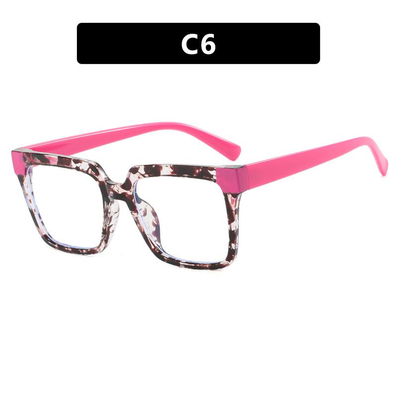 Color matching contrasting square glasses frame TR anti-blue light new flat glasses fashion European and American glasses frame Internet celebrity