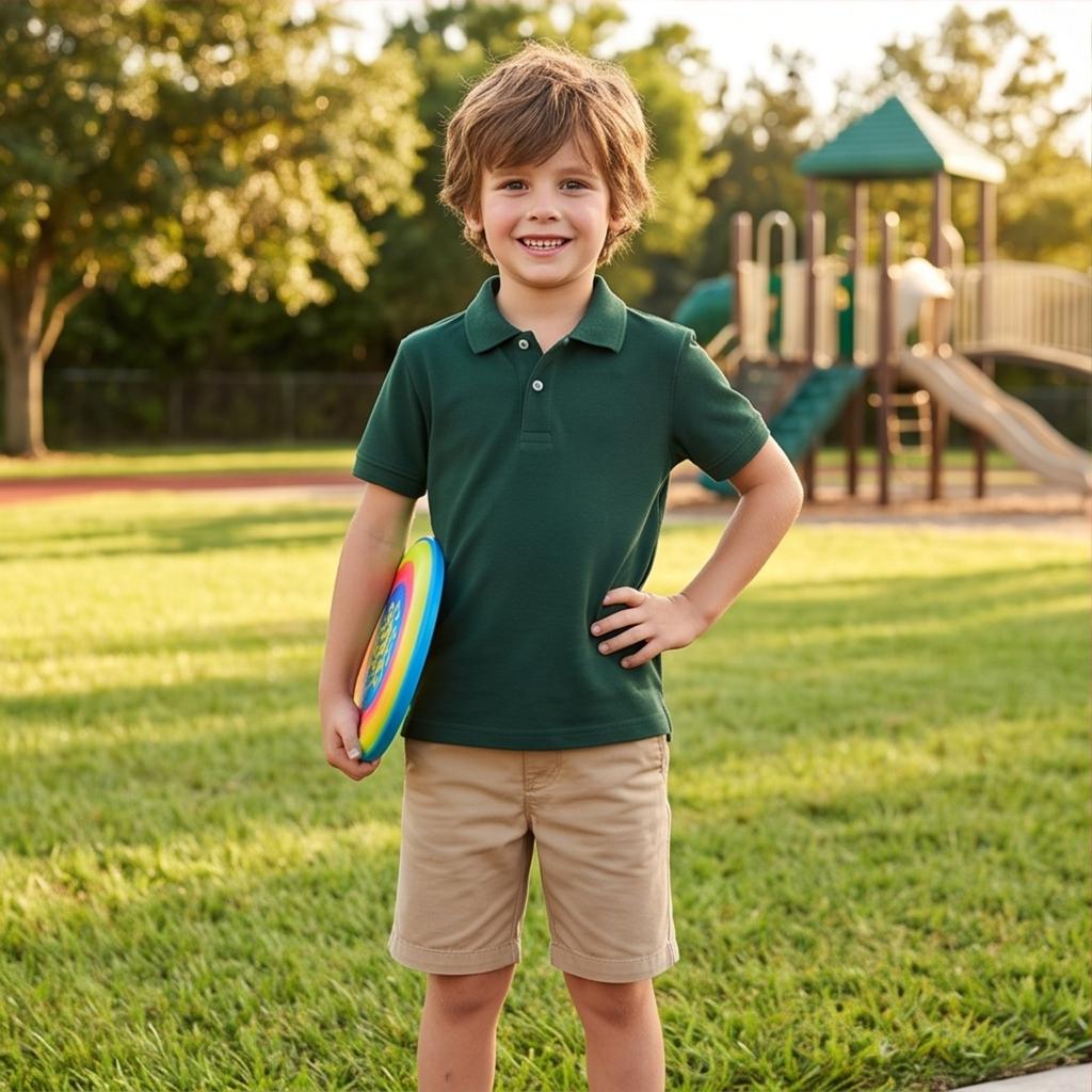 Kids Quick Dry Shirt with Collar for School Class Uniform and Everyday Wear