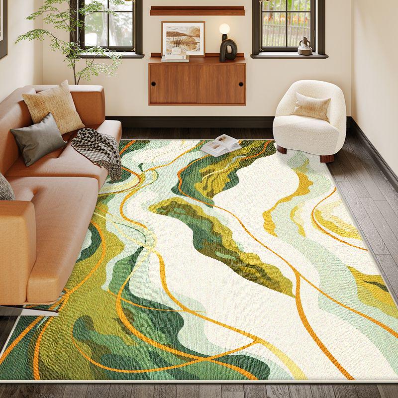 Modern Abstract Room Decoration Aesthetic Non-slip Bedroom Carpet Soft Foldable Large Living Room Rug Sofa Table Mat Washable