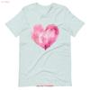 Pink Heart Love T Shirt Short Sleeve Comfortable Lovers Valentine Celebration Cloth Vintage Versatile Stylish