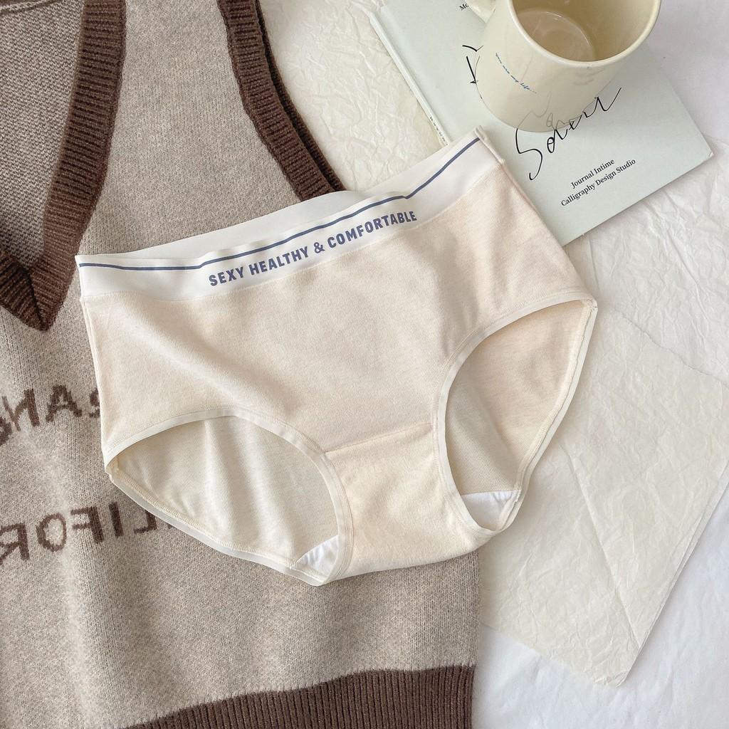

Luxurious And Breathable 8250 Derong Wool Autumn Winter Colorblock Lettered Mid Rise Warm Womens Underwear M кремовый