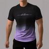 Men Fashion Short Sleeve 3D Print Polyester T-Shirt Letters Print Tees