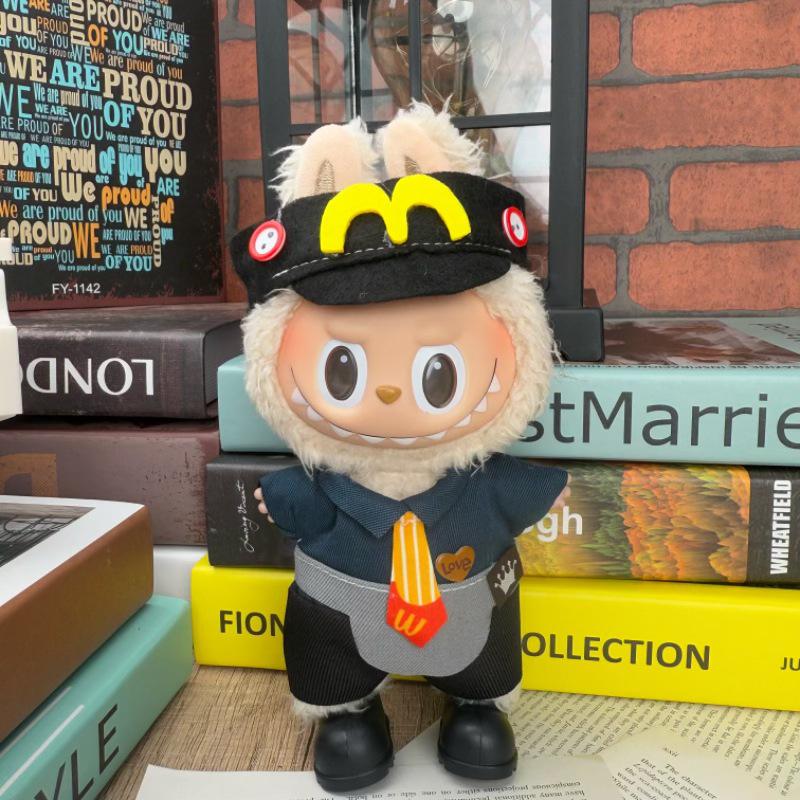 

Одежда для кукол Лабубу: Костюм с юбкой из плюша или винила 17 см, подходит для одного, двух и трех поколений Black Rye