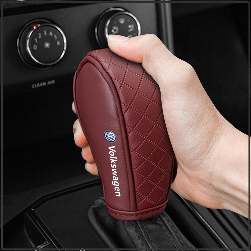 Auto Schalthebelabdeckung PU Leder Schalthebelabdeckung Getriebe Schalthebelknauf Schutz Für Volkswagen Touran Golf-4 5 6 7 Passat Polo MK4 Bora Altea