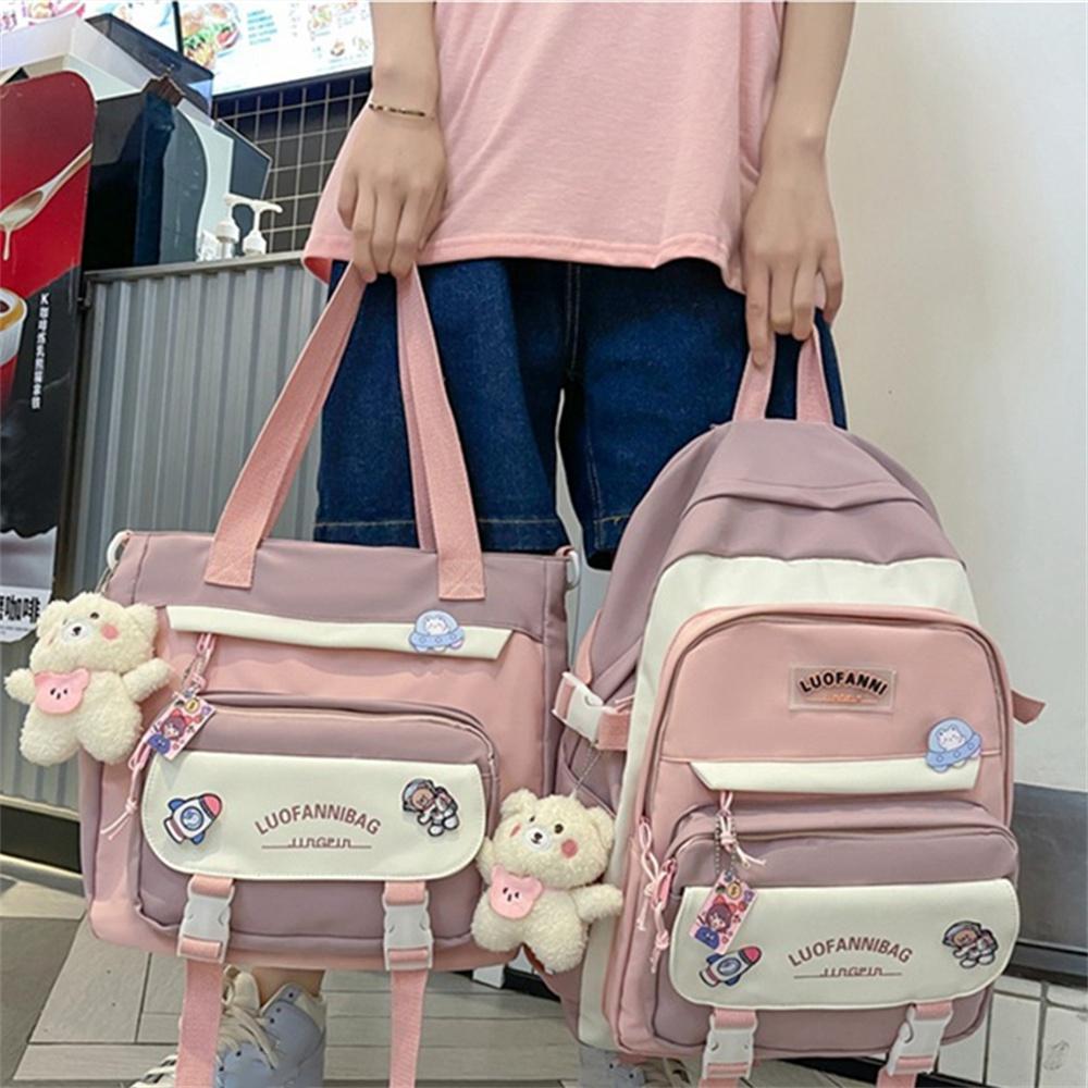 New Two-Piece School Bag Large-Capacity Shoulder Bag Backpack