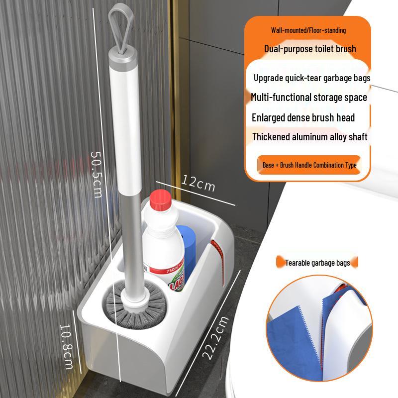 Punch-Free 360° Toilet Brush with Holder - Efficient Bathroom Cleaner