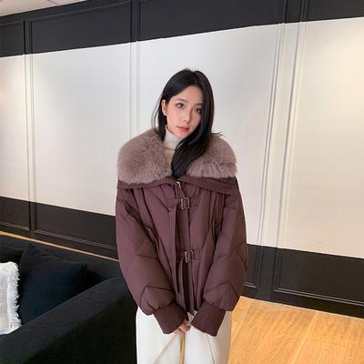 New Winter Down Jacket for Women, Short Style, Thickened Loose Bread Coat, Imitation Fox Fur Jacket for Small People