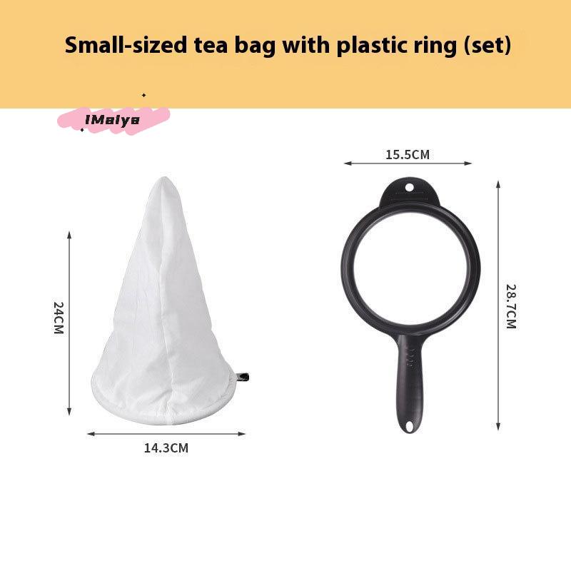 Reusable Mesh Coffee Milk Tea Filter with Handle Multi-function Steel Ring Kitchen Supplies Filter Bag for Brewing