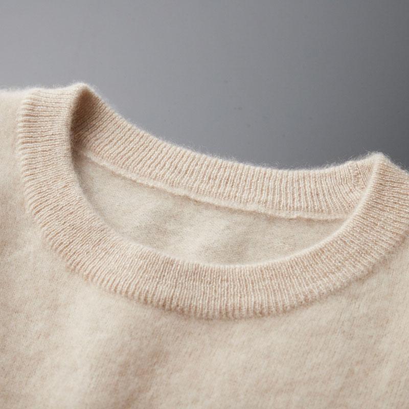Men's Cashmere Sweater Qinghe Cashmere 30% Cashmere 70% Wool Men's Autumn and Winter Cashmere Pullover Soft and Warm