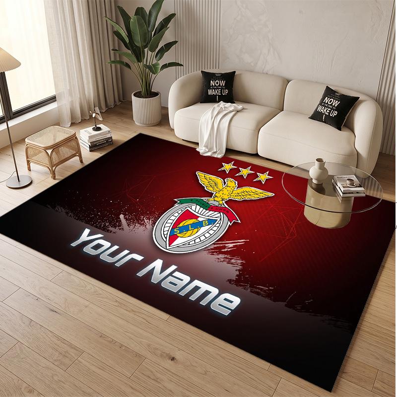 Personalized Crystal Velvet Carpet Benfica FC Pattern Non Slip Floor Rug