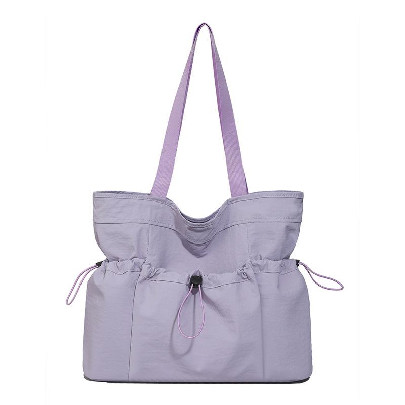 New pleated shoulder bag large-capacity handbag college student class simple fashion leisure commuter tote bag women