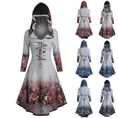 Gothic Clothing Women's Dress Halloween Carnival Cosplay Party Vintage Hoodie