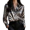 Zebra Print Casual Long Sleeve Button Blouse Women European Fashion Top