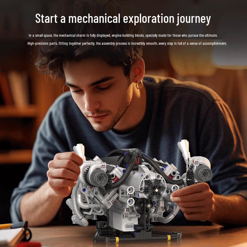 V8 Engine Model Building Kit: Educational Toy for Boys and Primary School Science Education