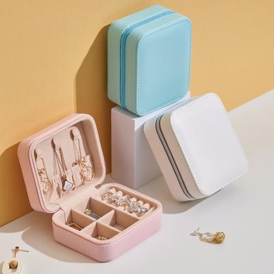 PU-Leder einfache Schmuckschatulle Ohrringe kreative tragbare Zubehör Aufbewahrungsbox Ohrstecker Ohrring Ring kleine Schmuckschatulle