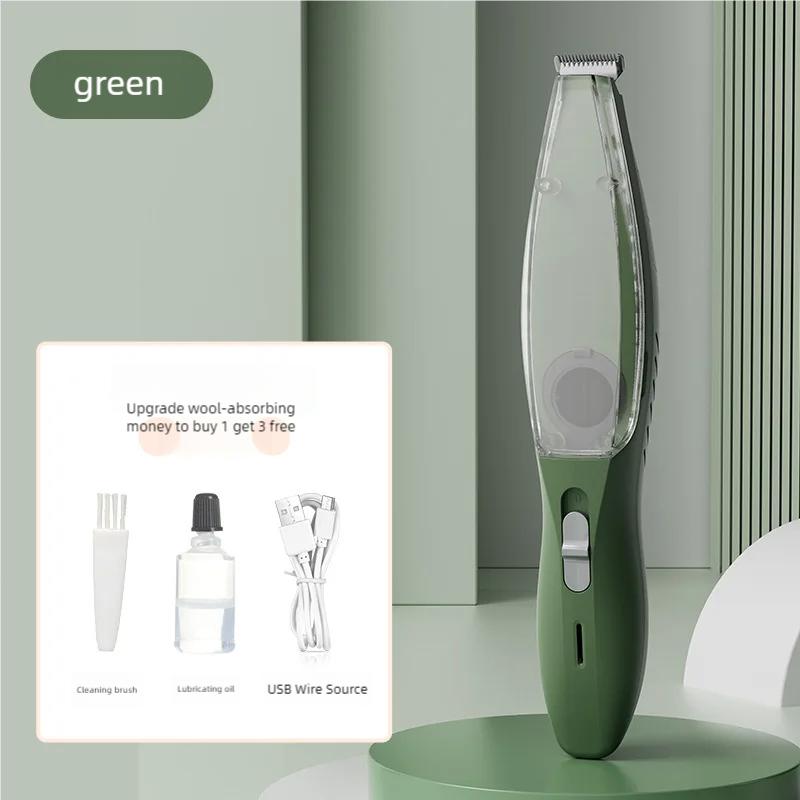 Cordless Pet Hair Trimmer with Suction Rechargeable USB Low Noise Electric Dog Groomer for Cat Dog Pet Grooming