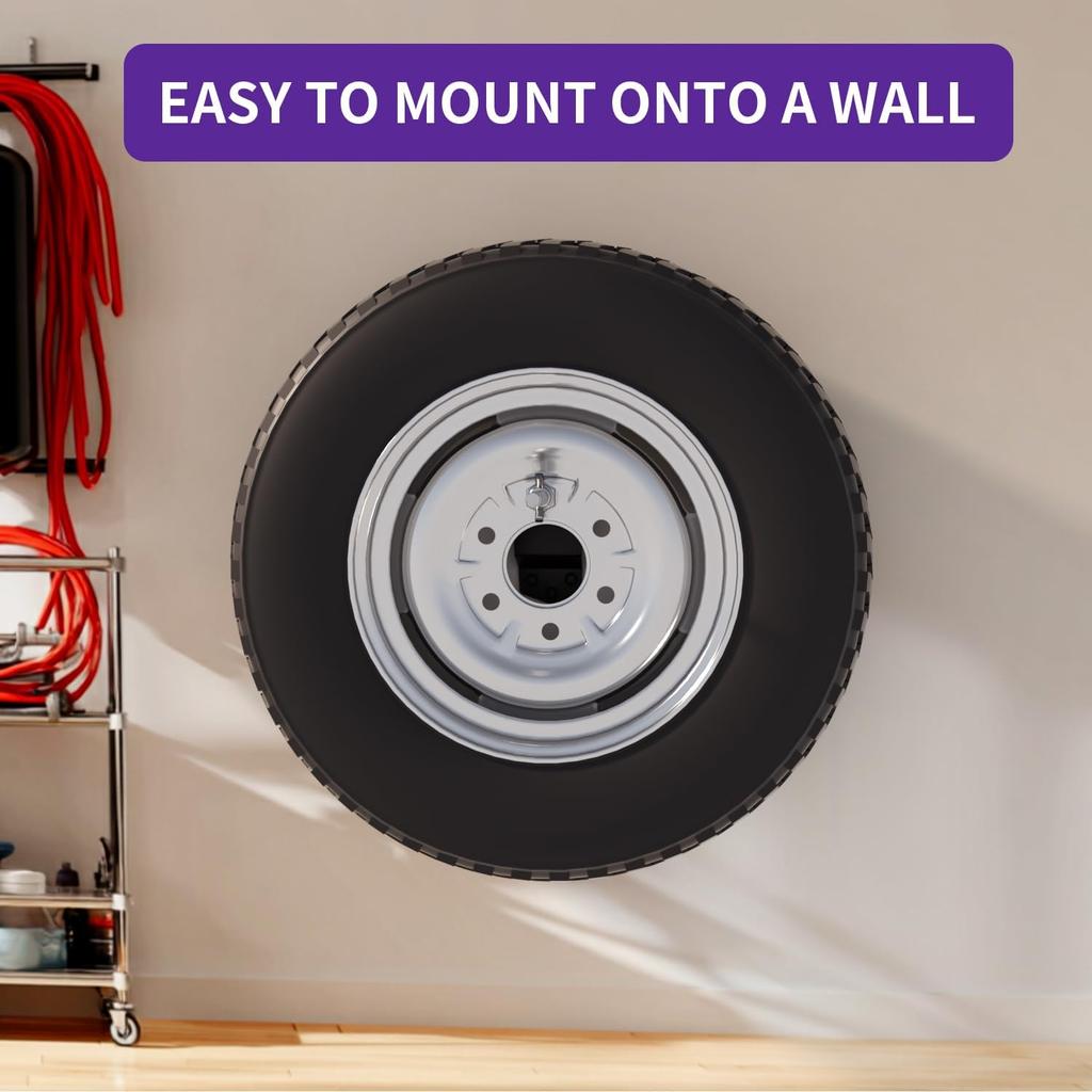 Wall Mount Spare Tire Mount for Enclosed Trailers, Upgraded Spare Wheel Carrier Fit for Camper Spare Tire, Boat Trailer, Garages and Warehouses