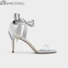 Fashion Bow Women Heeled Sandals High Heels Marie Janes Shoes Woman Slippers 2025 New Elegant Party Pumps Trend Dress Sandalias De Mujer
