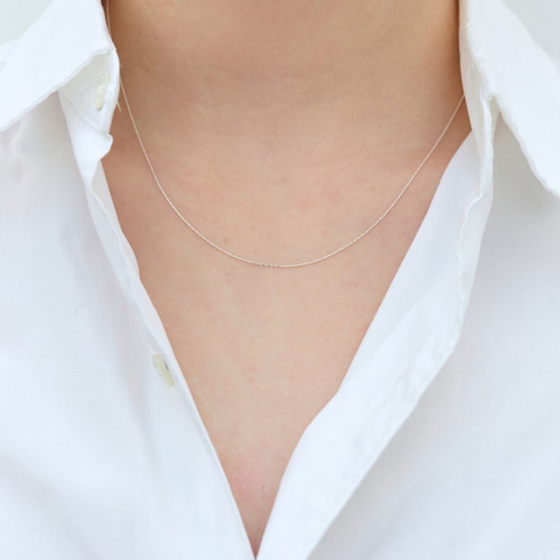 

Another Layer Soft Silk Necklace (silver925)(2color) silver