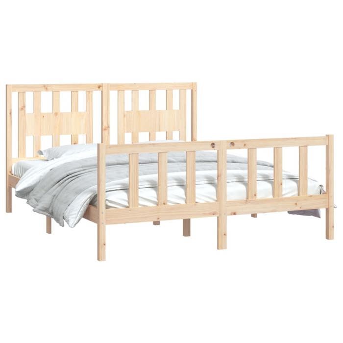 Cadre de lit - Maison Exclusive - Bois de pin massif - 160x200 cm - Marron