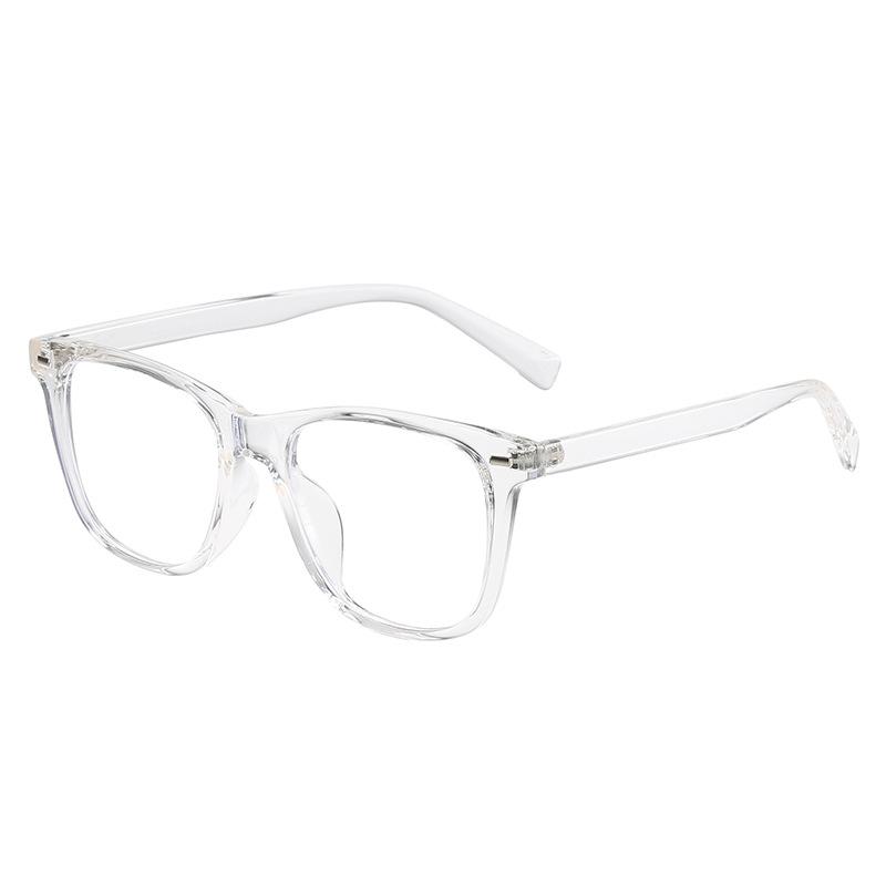 

Персонализированная квадратная оправа для очков с декоративными заклепками, плоские очки из TR90 с защитой от синего света, можно оснастить очками для коррекции миопии transparent sheet