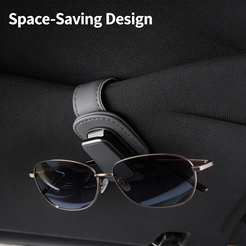 Auto Glas Halter PU Leder Auto Sonnenblende Glas Aufbewahrung Innenraum Zubehör Auto Ticket Sonnenbrillen Halter