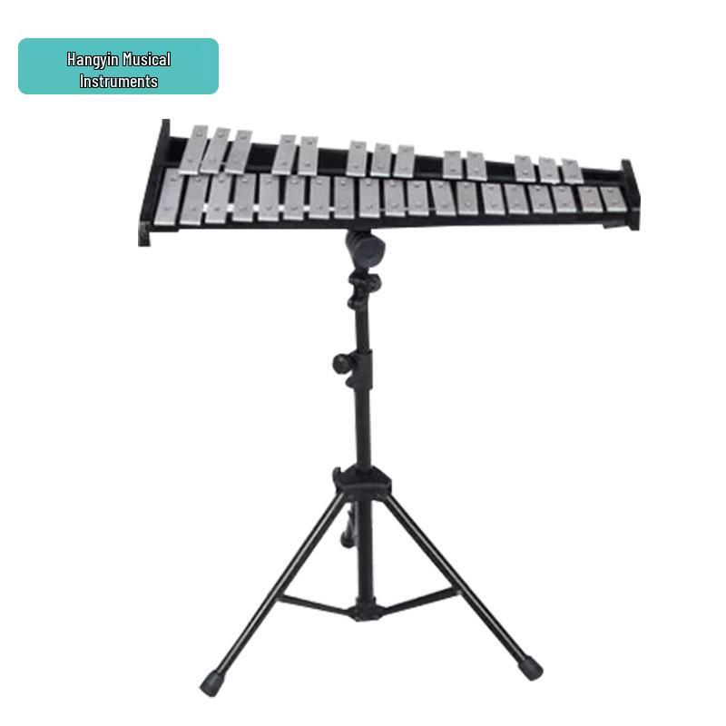 32-Tone Aluminum Glockenspiel Portable Orff Percussion Instrument: Folding Steel Plate Hand-Knocked Piano