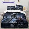 Name Individuell Bon Jovi Band Muster Bettwäsche Set Bettbezug Kissenbezug Heimdeko Geschenk (1 Bettbezug + 2 Kissenbezüge, ohne Füllung)
