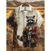 Fashion New Mens Summer Hawaiian Shirt Dinosaur Rooster Cat 3d Print Shirt Short Sleeve Casual Beach Shirts Vintage Blouse