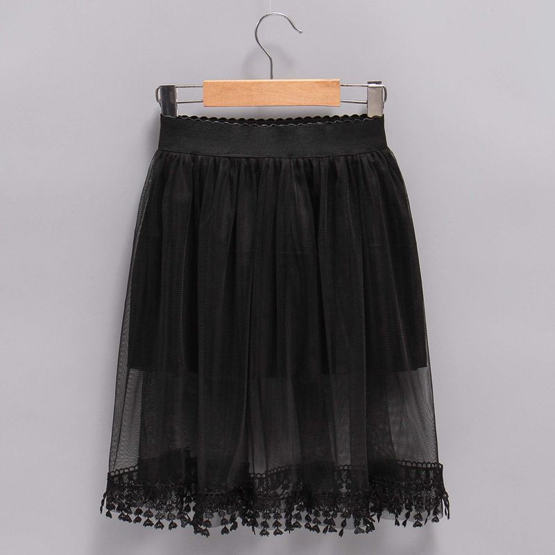 Children's Clothing Girls' Half Skirt Summer Children's Mesh Skirt Long Skirt Girls' Puffy Skirt Lace Pleated Skirt
