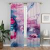 Anti-mosquito Curtains 2 Pieces Flowers Elegant Room Curtains for Camera Living Room Curtain Partition Tulle for Bedroom Shades