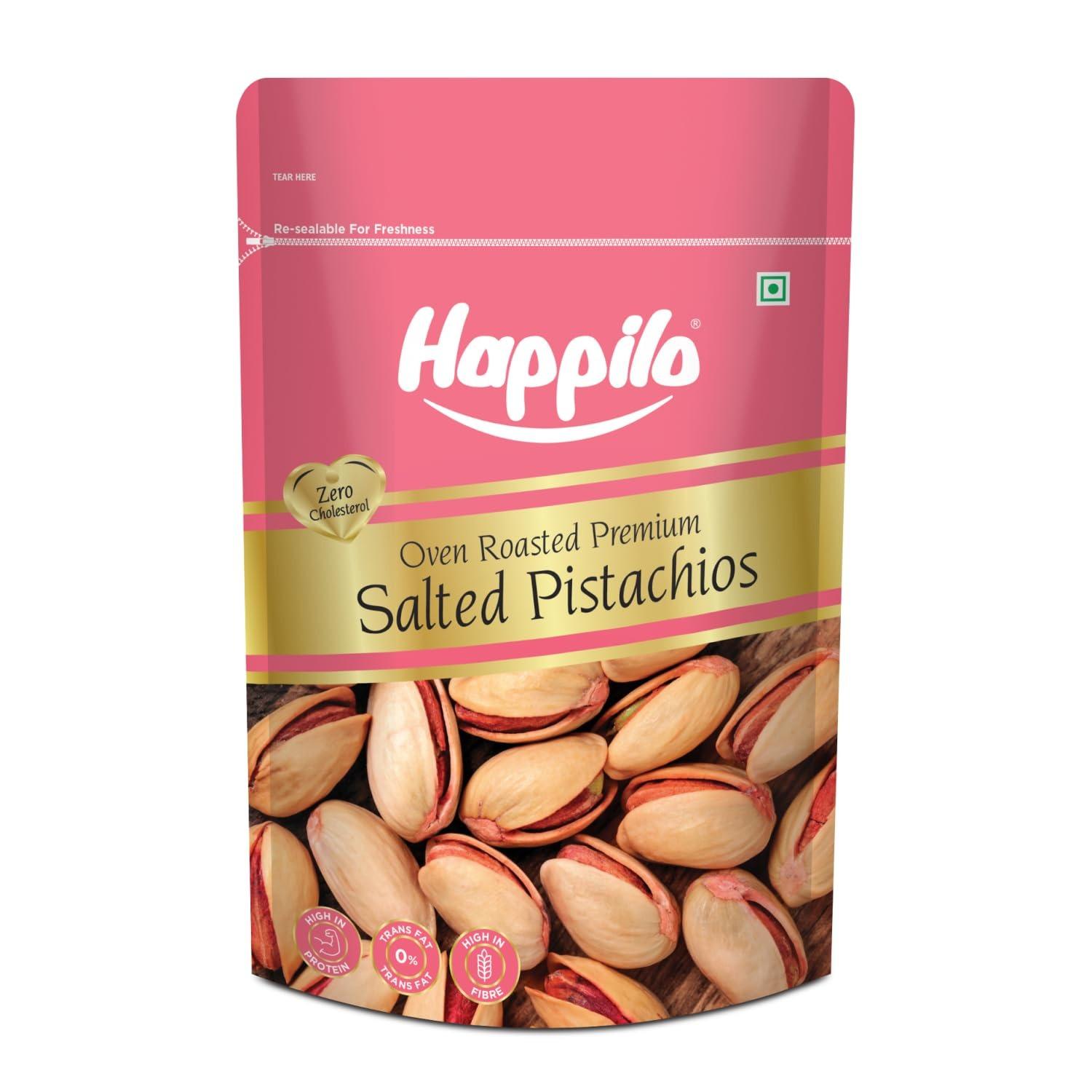 

Фисташки запеченные соленые (200 г), Oven Roasted Premium Salted Pistachios, Happilo