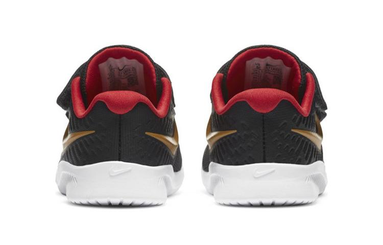 Nike Star Runner 2 Abrasion Resistant Low top Toddler Shoes Black Gold Red Infant And Toddler AT1803-010