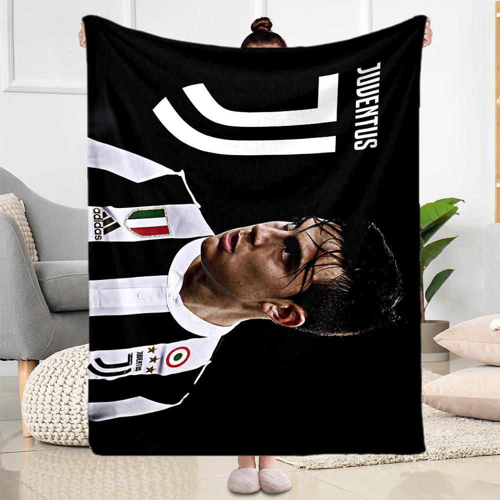 Juventus Star Action Blanket Soft Warm Cozy Perfect for Picnics Bedding Sofa All-Season Use Playful Design Birthday Christmas Gift Blanket
