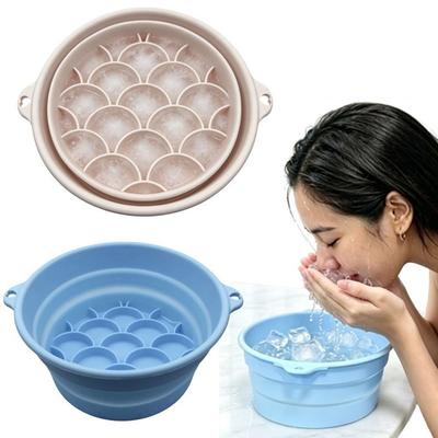 Bain Facial Glacé Pliable Bol en Silicone pour Soin du Visage Nouveau Bol pour Tremper le Visage Soin Ménager