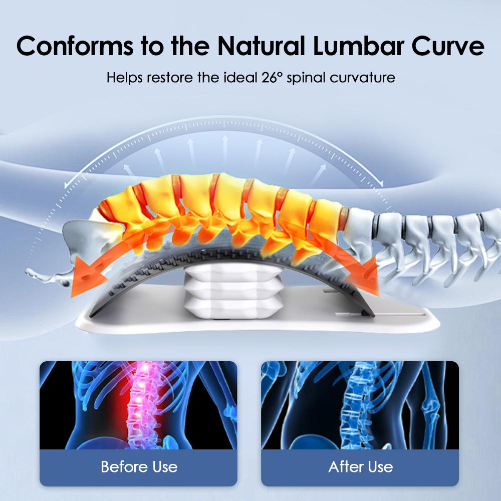 Ryggsträckare för Ländryggsmuskelavslappning Fitness Ländrygg Halsrygg Fysisk Manuell Airbag Midja Dragstöd Bräda