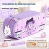 Large Double-Layer Cartoon Pencil Case - Cute Multi-Layer Stationery Box for Primary School Students