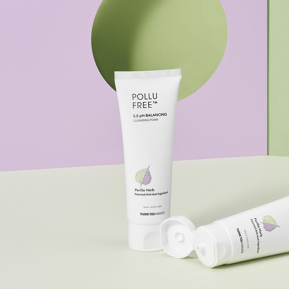 THANK YOU FARMER Pollufree 5.5 pH-Balancing Cleansing Foam 120ml Perilla Anti-Pollution Gentle Cleanser