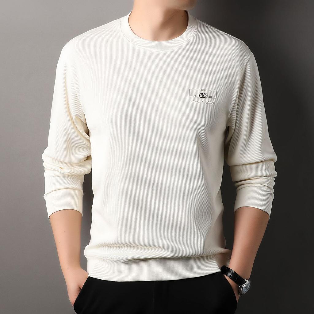 Autumn Men's Long Sleeve T-Shirt Crew Neck Bottom Shirt Men's Casual Versatile Men's Pullover Sweater