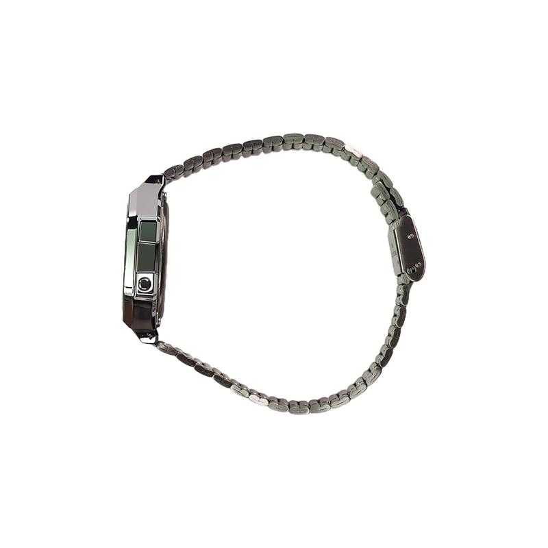CASIO Customized watch modified series various colored mirrors silver resin case classic retro small square A158WA-YinSeBiaoDaiFenLanJianBianBiaoJing
