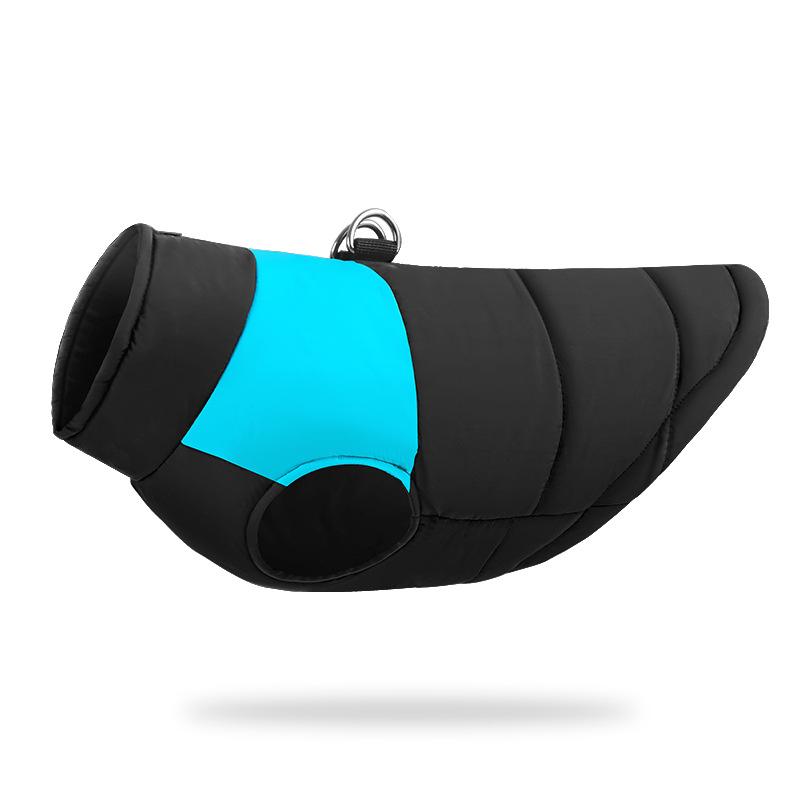 

Зимняя теплая одежда для собак, водонепроницаемый жилет для щенков, куртка для домашних животных, жилет с подкладкой на молнии сзади, куртка-пальто для маленьких, средних и больших собак M небесно-голубой