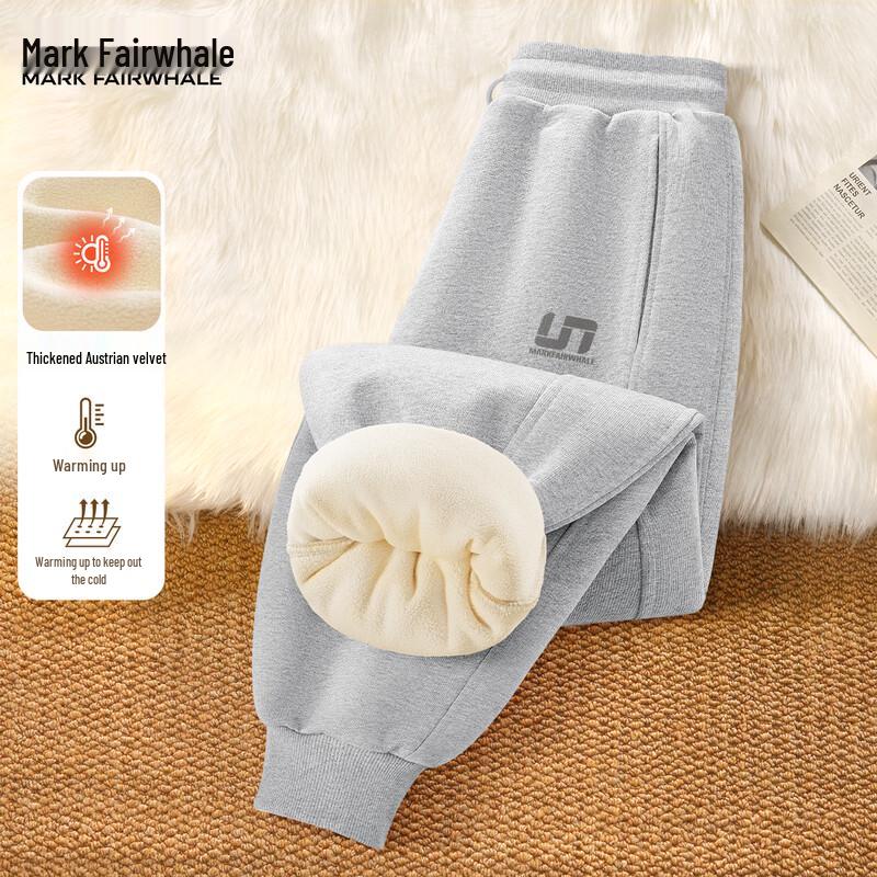 Mark Fairwhale Men's 2025 Autumn/Winter Fleece-Lined Jogger Casual Pants