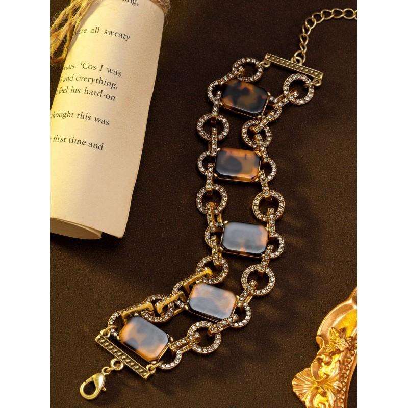 Vintage Studded Circular Chain With Light Luxury Temperament High-end Feel Palace Style Bracelet
