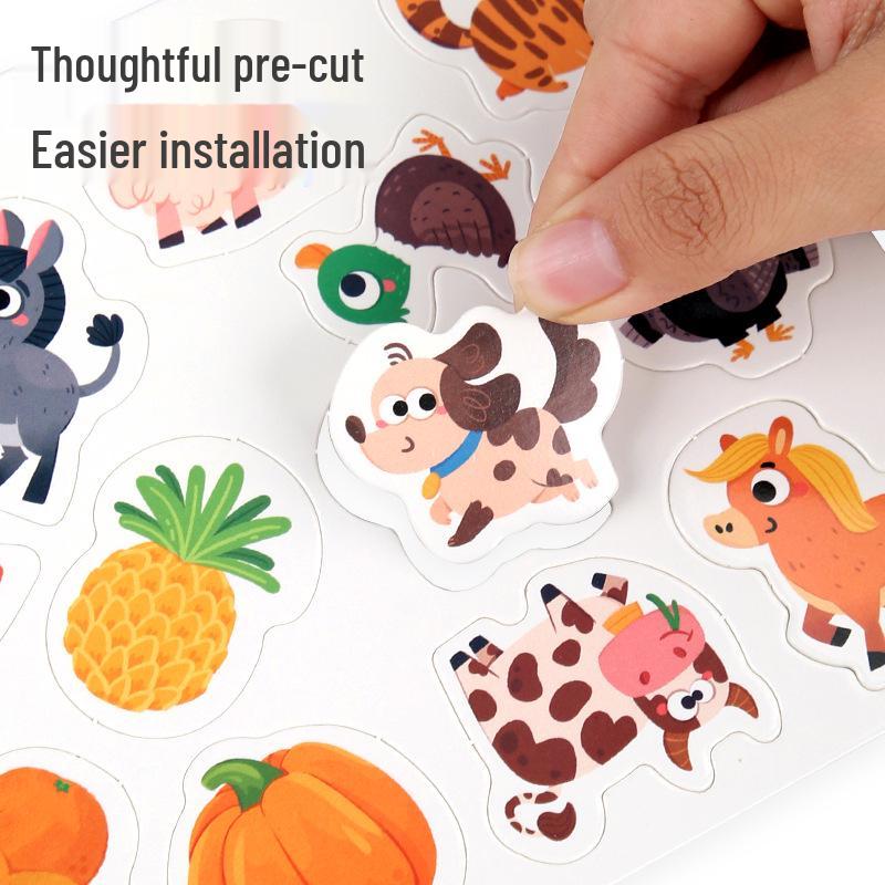Children's Educational Busy Book Set: Cartoon Sticker and Flap Pack for Early Learning