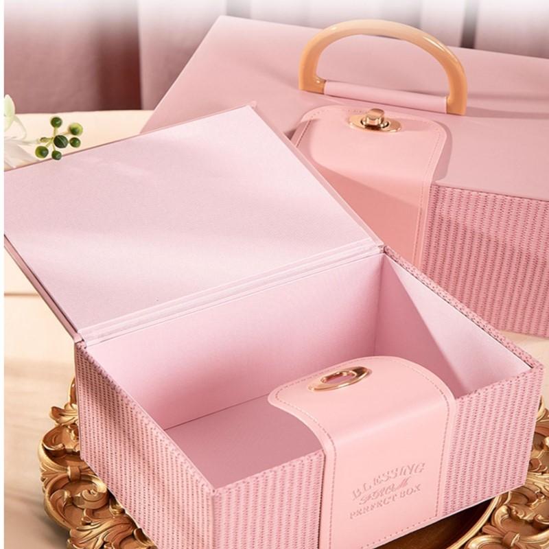 Handheld Gift Box Birthday Gift Packaging Empty Box Large leather Box Wedding candy souvenir Cosmetics storage box