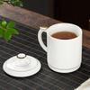 Dehua White Porcelain Mutton Fat Jade Ceramic Teacup with Lid