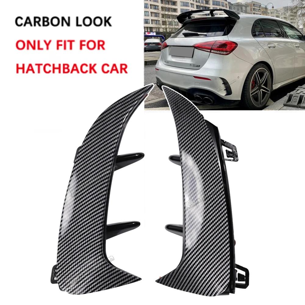 For Mercedes Benz A Class W177 A200 A220 A35 AMG Hatchback 2018-2023 Rear Bumper Trim Lip Spoiler Stickers Fender Glossy Black