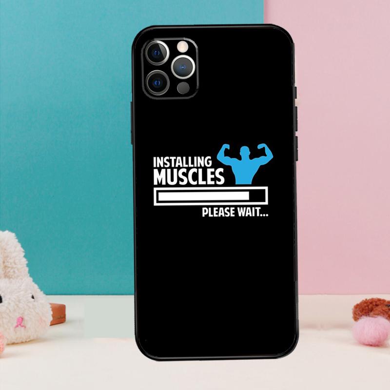 Bodybuilding Gym Fitness Quotes Case For iPhone 14 13 12 11 15 16 Pro Max Mini Plus X XR XS Max Bumper Soft Cover